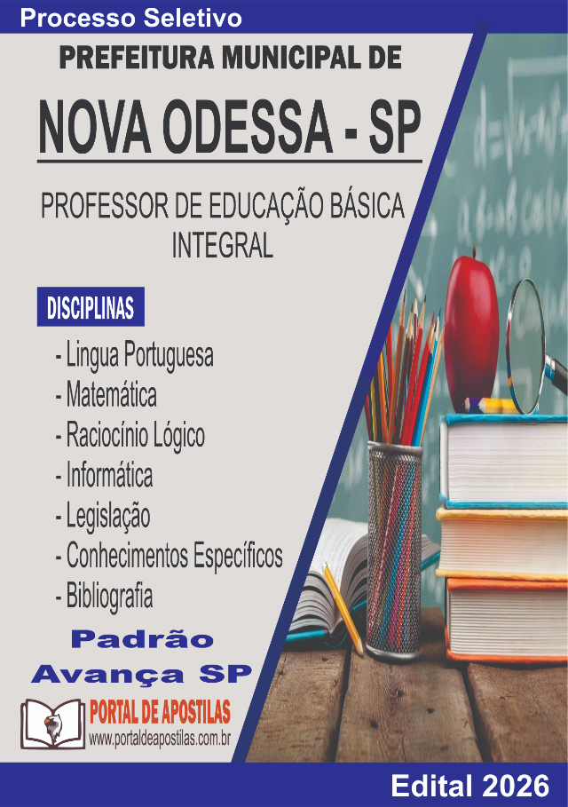 Apostila Da Prefeitura De Nova Odessa Professor Educa��o B�sica - Integral