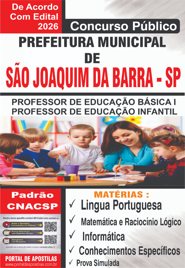 Apostila Da S�o Joaquim Da Barra Professor Infantil e Peb I