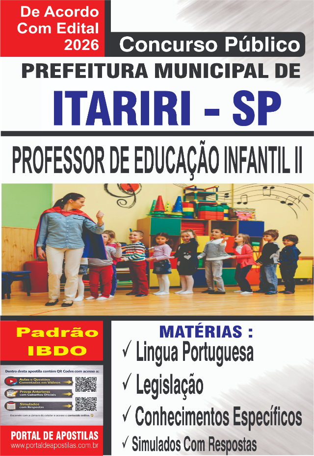 Apostila Da Prefeitura De Itariri Professor Infantil