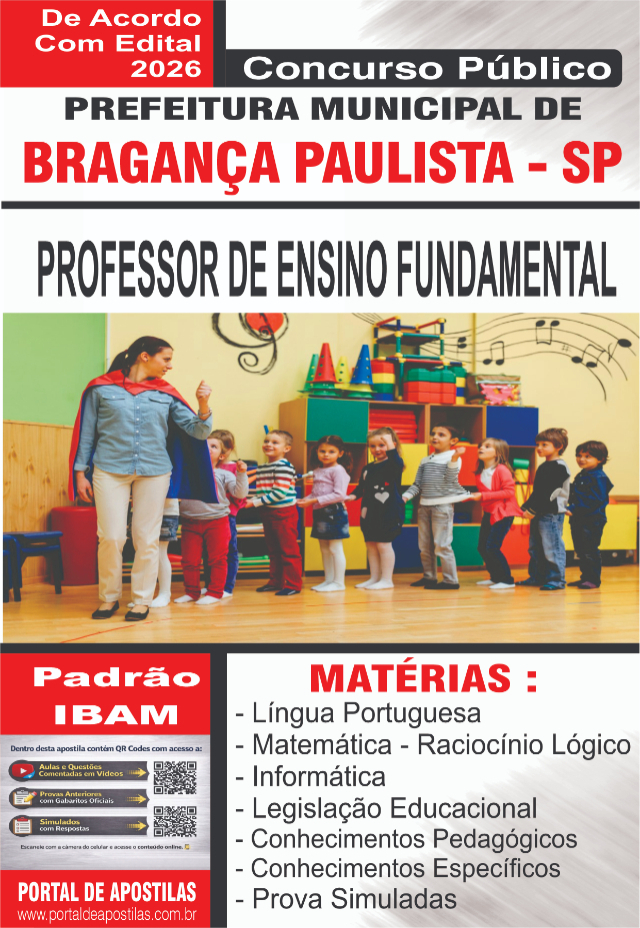 Apostila Da Prefeitura De Bragan�a Paulista Professor De Ensino Fundamental 