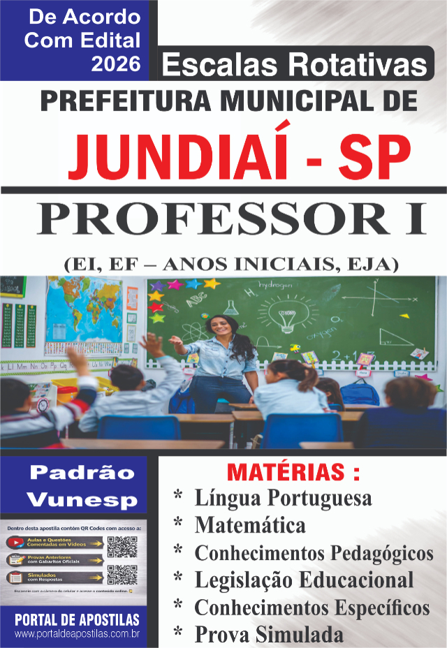 Apostila Da Prefeitura De Jundia� Professor I Escala Rotativa 2027
