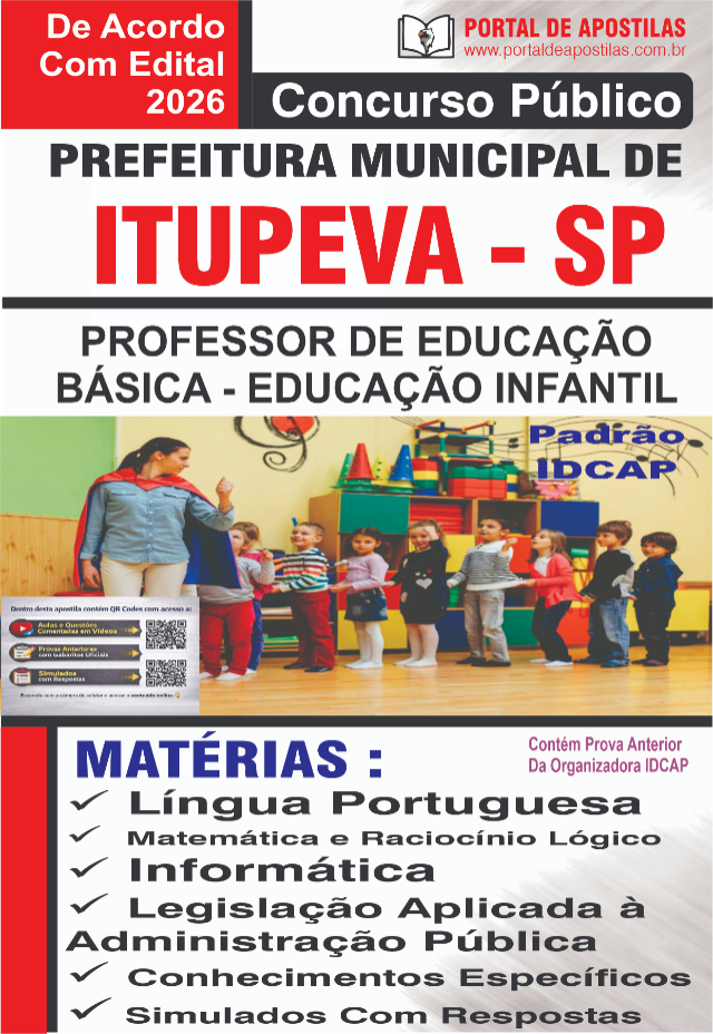 Apostila Da Prefeitura De Itupeva Professor Infantil