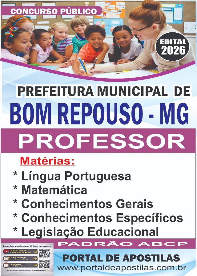 Apostila Da Prefeitura De Bom Repouso Professor 