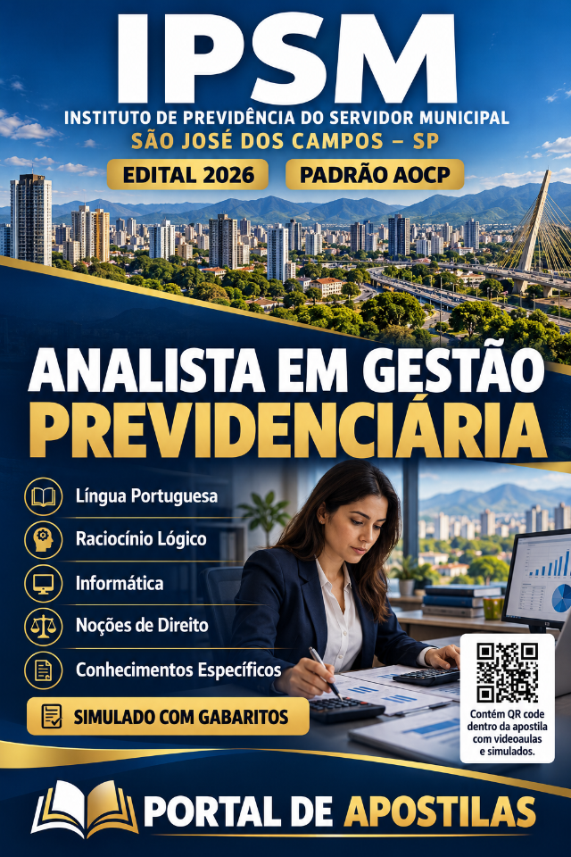 Apostila Da IPSM De São José Dos Campos Analista Em Gestão Previdenciária