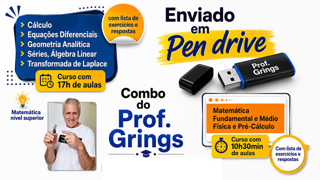 Combo 1 pen drive com 2 cursos de 17h e 10h30min com lista de exercícios e respostas