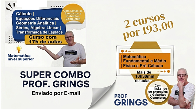 Combo 2 cursos enviados por e-mail de 17h e 10h30min