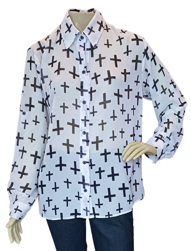 CAMIS�O MENDHARA - TAM=M - BUSTO=112 - CINTURA=116 - COMPR=68  (ref. 12794)