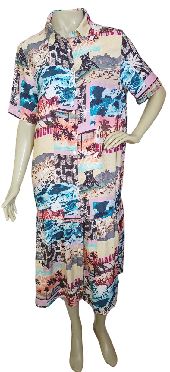 CHEMISE BLUE STEEL - TAM=M - BUSTO=114 - CINTURA=120 - QUADRIL=124 - COMPR=114   (ref. 13420)