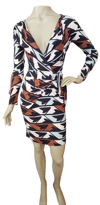 VESTIDO MALHA DIANE VON FURSTENBERG - TAM=BUSTO=94 - CINTURA=76 - QUADRIL=96 - COMPR=100  (ref. 13502)