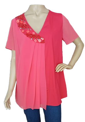 BLUSO BEATRIZ PESTANA - TAM=G - BUSTO=110 - CINTURA=112 - COMPR=74  (ref. 13516)
