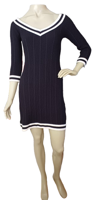 VESTIDO TRICOT SHOP 126 - TAM=P - BUSTO=90 - CINTURA=80 - QUADRIL=94 - COMPR=88  (ref. 13757)