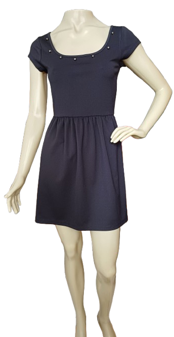 VESTIDO BLUE STEEL - TAM=P - BUSTO=80 - CITURA=70 - QUADRIL=112 - COMPR=82  (ref. 13820)