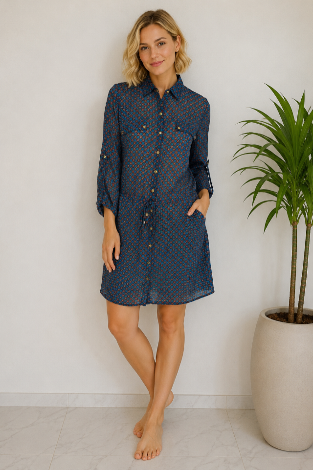 CHEMISE A COLLECTION - TAM=36 - BUSTO=96 - CINTURA=92 - QUADRIL=100 - COMPR=92  (ref. 14672)