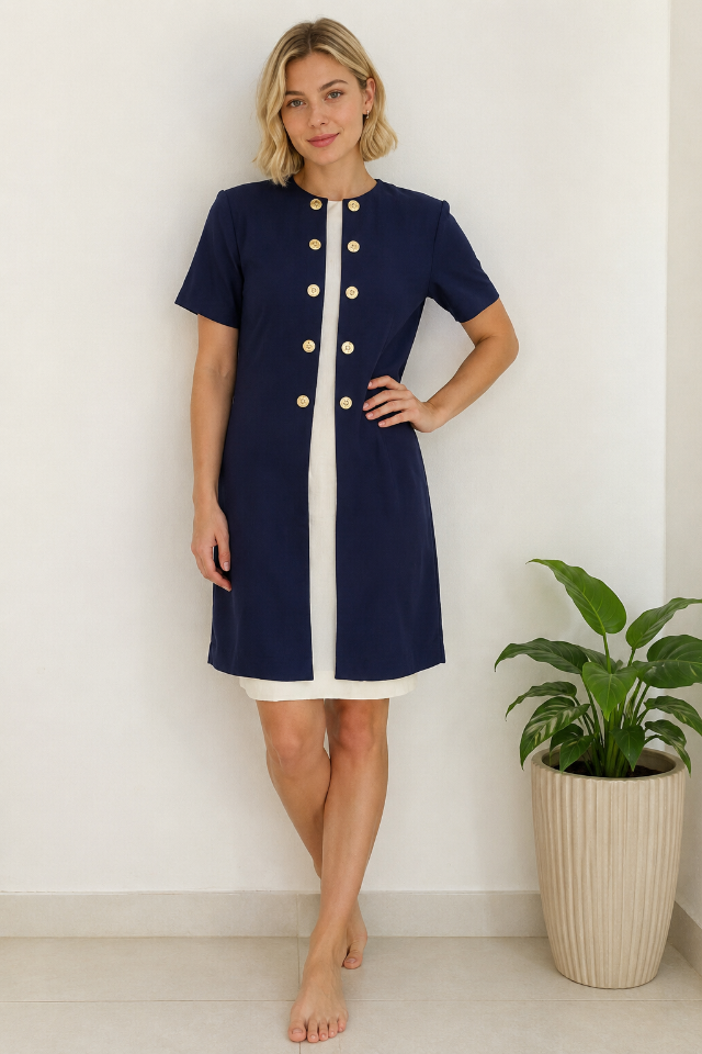 VESTIDO LINHO EVAN-PICONE - TAM=12 - BUSTO=106 - CINTURA=100 - QUADRIL=108 - COMPR=96  (ref. 14678)