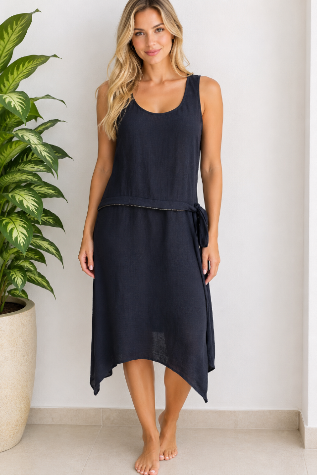 VESTIDO ENJOY (COM ANAGUA) TAM=M - BUSTO=104 - CINTURA=106 - QUADRIL=110 - COMPR=100  (ref. 14859)