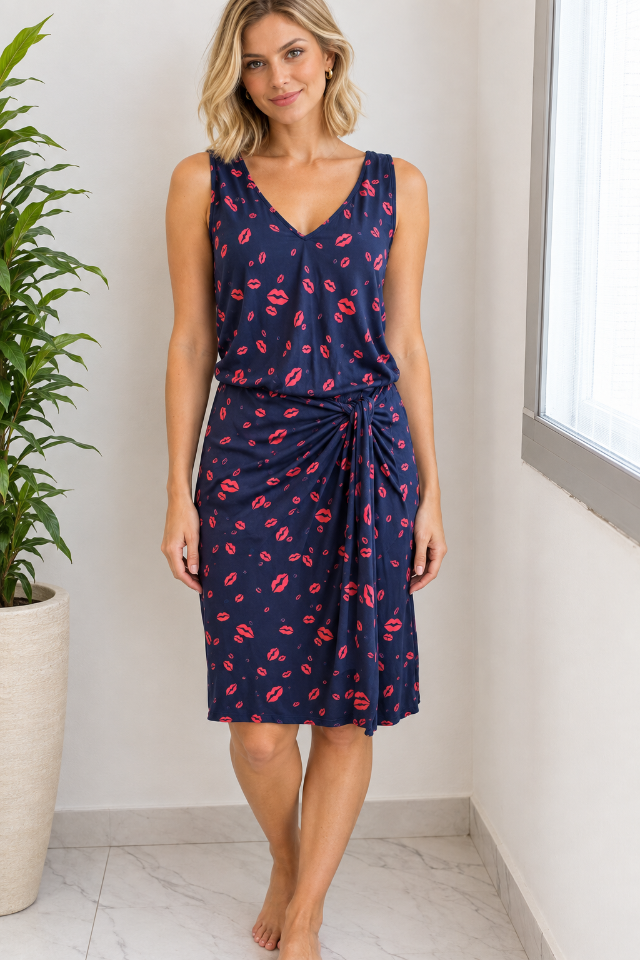 VESTIDO MALHA LEELOO - TAM=M - BUSTO=100 - CINTURA ELÁSTICO=88 - QUADRIL=110 - COMPR=106  (ref. 14960)