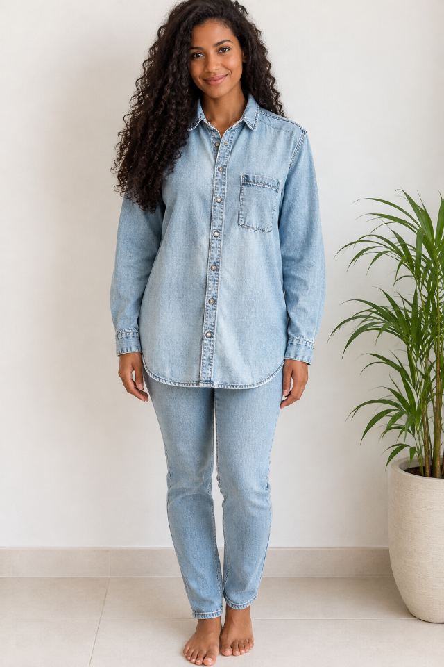 CAMISA JEANS DESTROYED DRESS TO - TAM=100 - CINTURA=88 - COMPR=62  (ref. 15042)