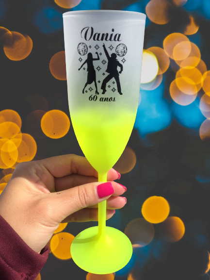 Taa de Champanhe 170 Ml Degrad Amarelo e Personalizada