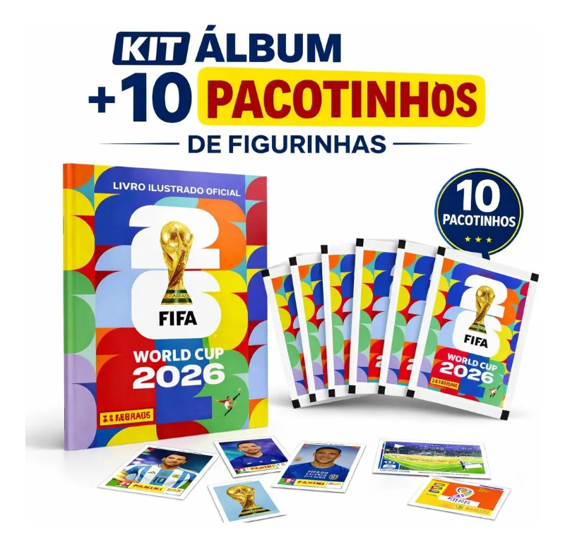 �lbum Oficial Copa Do Mundo 2026 + 70 Figurinhas Capa Mole