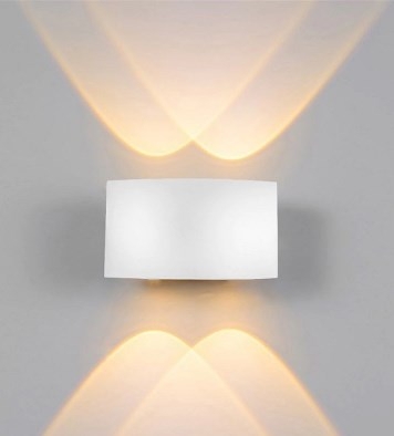 Arandela LED Facho Duplo 4 LEDs Bivolt Branco Quente 3000K