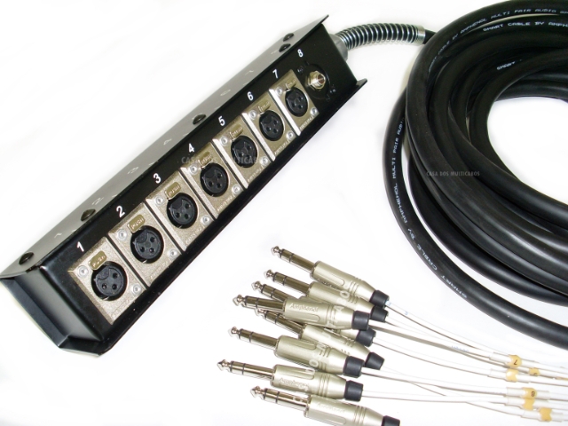 Medusa De 8 Vias 7 XLR/1 P10 st x 8 P10 st com 40 Metros -