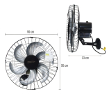 Ventilador de Parede 50cm 40 Fios Preto Vitalex - VP5040V