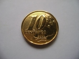 MR01009c1 - Brasil Moeda 10 centavos Real 2001 MBC Circulada