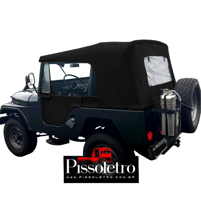 Capota Conversvel Pissoletro Para Jeep Willys CJ5 Preto de 1955 a 1983?cache=