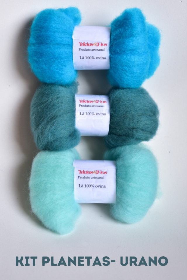 KIT - 170 gramas - 17 cores de 10g cada-  com 100g de lã de enchimento