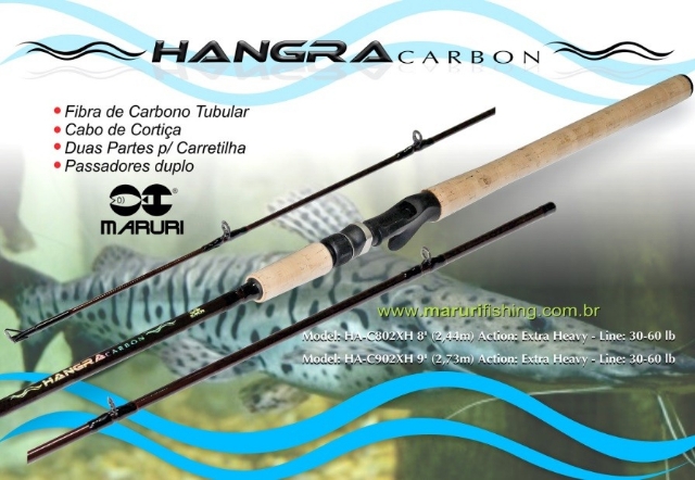 Vara p/carretilha Hangra Carbon 2,44 m 40 lb Marur
