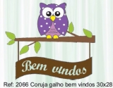 CORUJA GALHO BEM VINDOS 30 x 28