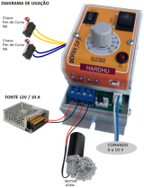 DCH12V_CLP_R - Controle de Velocidade Motor 12Vcc at 100W - Com Reverso, entradas para FC e comando extra 0 a 10V  - Alimentao 12Vcc.