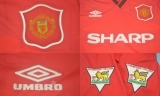 CAMISA RETR MANCHESTER UNITED (INGLATERRA) 1994 / 1996 - UNIFORME 1 MANGAS LONGAS