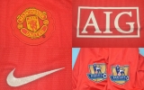 CAMISA RETR MANCHESTER UNITED (INGLATERRA) 2007 / 2009 - UNIFORME 1 MANGAS LONGAS