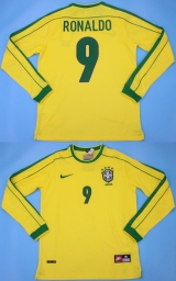 CAMISA RETR BRASIL 1998 / 1999 - UNIFORME 1 MANGAS LONGAS