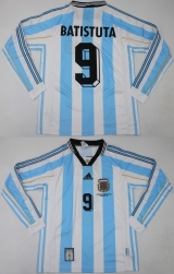 CAMISA RETR ARGENTINA 1998 - UNIFORME 1 MANGAS LONGAS