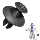1 Presilha parabarro parachoque Pajero Mini Tredia Lancer Evo VIII IX Evo 7mm rosca
