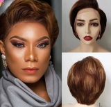 Lace Front Curta Uso Di�rio 100% Cabelo Humano T1b/30 Ombre 