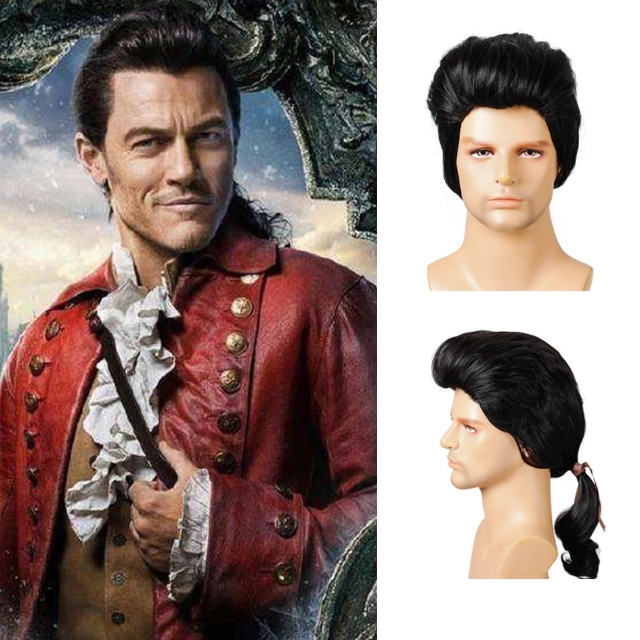 Peruca Adulto Cosplay Personagens Disney Gaston de A Bela E A Fera