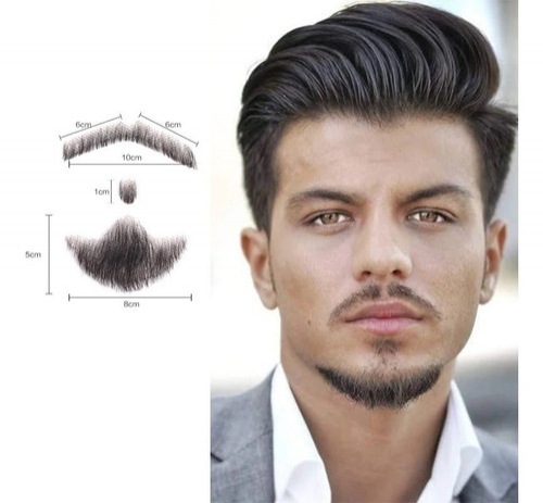 Pr tese Bigode Cavanhaque Barba Falsa 100 Cabelo Humano Modelo