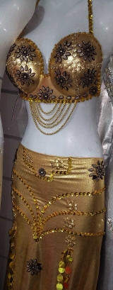Roupa Dourada com Saia modelo 111