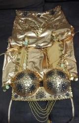 Roupa Dourada com Saia modelo 111