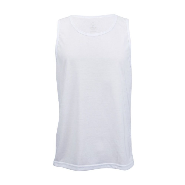 Camiseta Regata, Masculina - Poliéster – Branca – Linha Flat RWS
