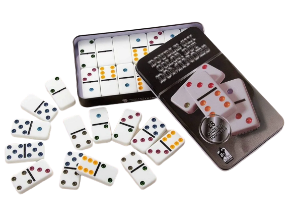 Jogo Domino na Lata Colorido com 28 peças