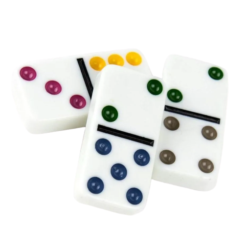 JOGO DE DOMINO COLORIDO NA LATA 28 PEÇAS BARCELONA DOUBLESIX por R