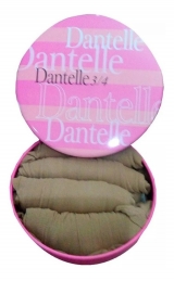 Latinha Com 4 pares de meias 3/4 Dantelle 004615 Fio 20 Denier Tamanho nico Cores Preto Noite e Neve Sai a 7,45 cada par
