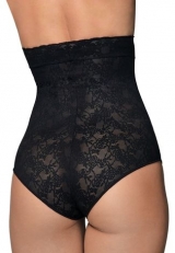 Cinta Calcinha Cala Alta Rendada DeMillus 46014 Toda Em Renda Elstica Com Moderada Compresso Cor Preta