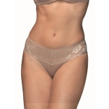 Calcinha Biquni Vertigem DeMillus 53188 Em Microfibra Light Com Renda Elstica Larga na Cintura Cor Bege Rosado