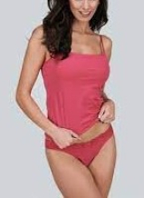 Blusa Vendome DeMillus 93006 Cotton Com top interno, que sustenta os seios dispensando  uso de suti Cor Goiaba Tamanho 48