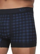 Cueca Boxer Xadrez Ultraleve Zeus DeMillus 90906 Microfibra Elstica Xadrez Moderno Sem Costuras na Cintura e Laterais Azul Klein Tam.B (Veste G e EG)